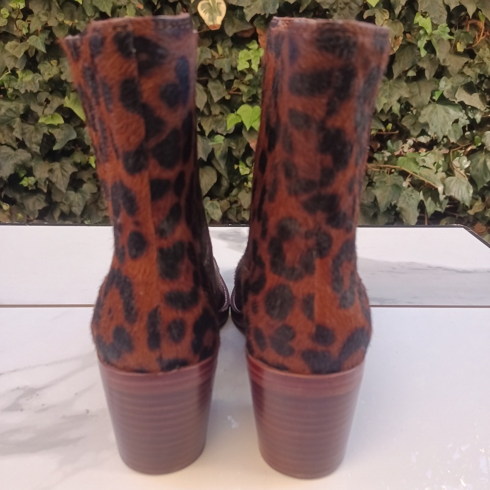 Madewell The Autumn High Leopard Calf Hair Chelsea Boots Women's Size 7.5 - Picture 6 of 12